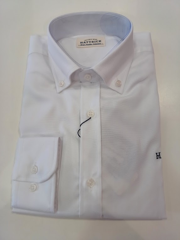 camisa blanca en algodon de oxford sin bolsillo hattrick